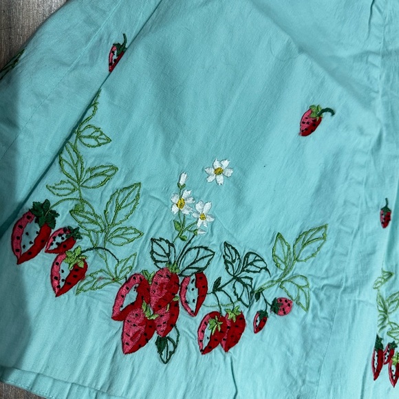 Vintage Anthropologie elevenses size 6 circle skirt, with strawberries - Picture 2 of 9